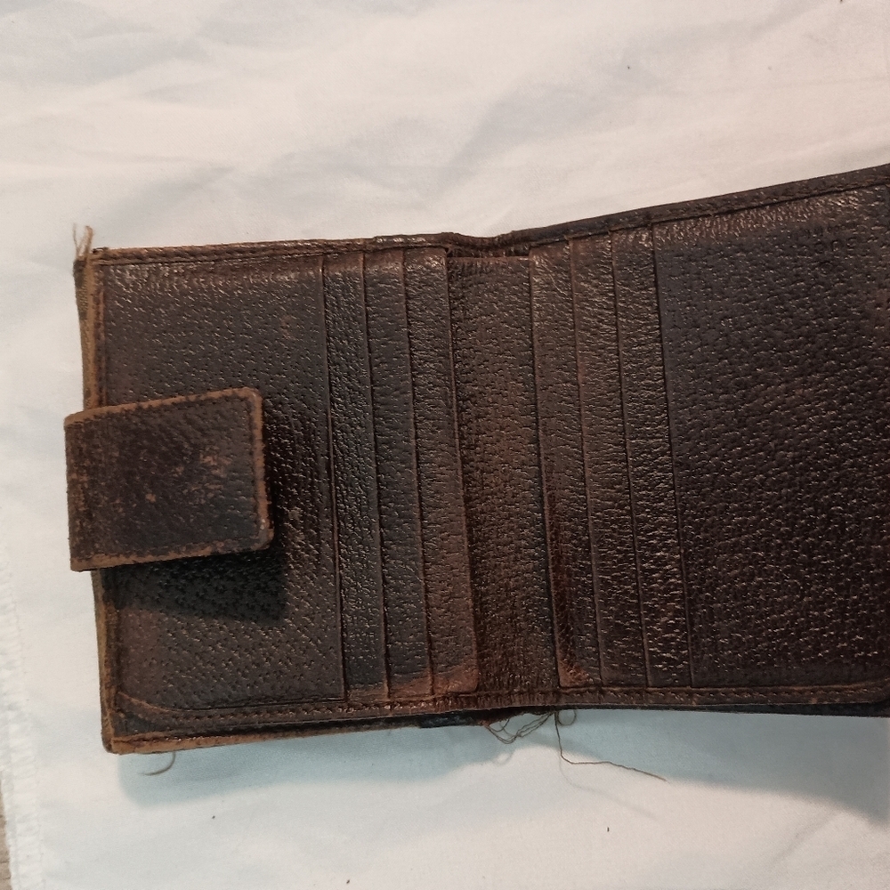 GUCCI GG Beige Canvas With Brn Leather Coin Purse Clutch/Wallet - Picture 9 of 15